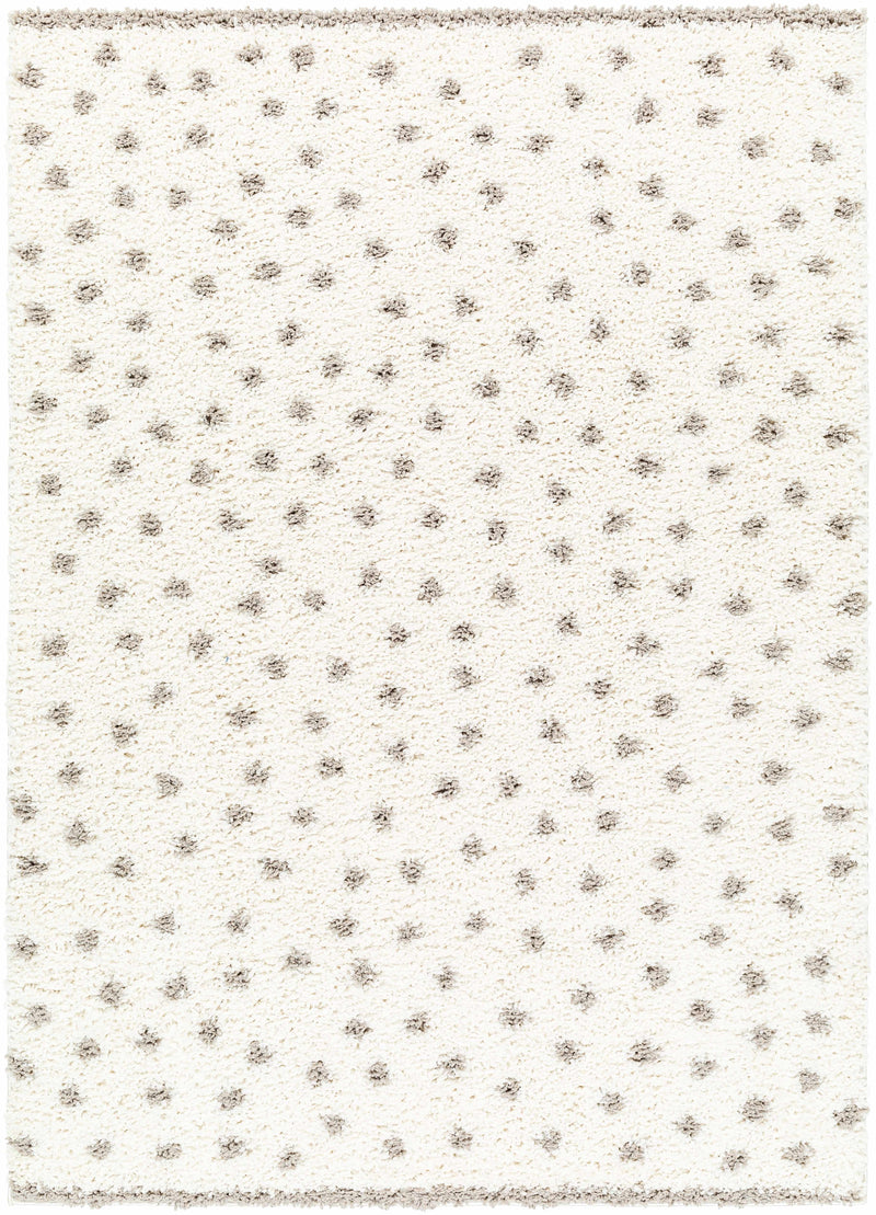 Chaia Dotted Cream & Gray Plush Rug