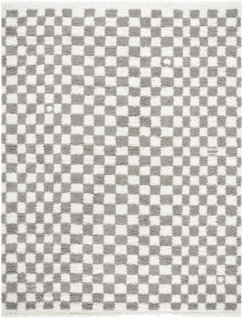 Kieu Taupe Checkered Area Rug