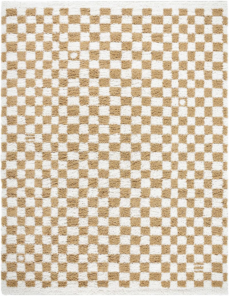 Kieu Yellow & White Checkered Area Rug