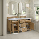 James Martin Lorelai 60" Double Bathroom Vanity, Light Natural Oak
