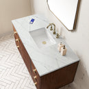James Martin Amberly 48" Dual Mount Single Bathroom Vanity, Mid-Century Walnut