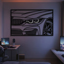 F82 M4 Apex Front View Metal Neon Frame Wall Art - MT1478
