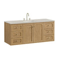James Martin Laurent 60" Dual Mount Single Bathroom Vanity, Light Natural Oak