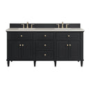 James Martin Lorelai 72" Double Bathroom Vanity, Black Onyx