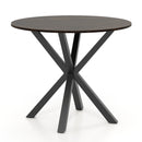 36 Inch Wood Dining Table with Intersecting Pedestal Base for 2-4 People-Brown