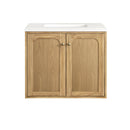 James Martin Laurent 30" Dual Mount Single Bathroom Vanity, Light Natural Oak