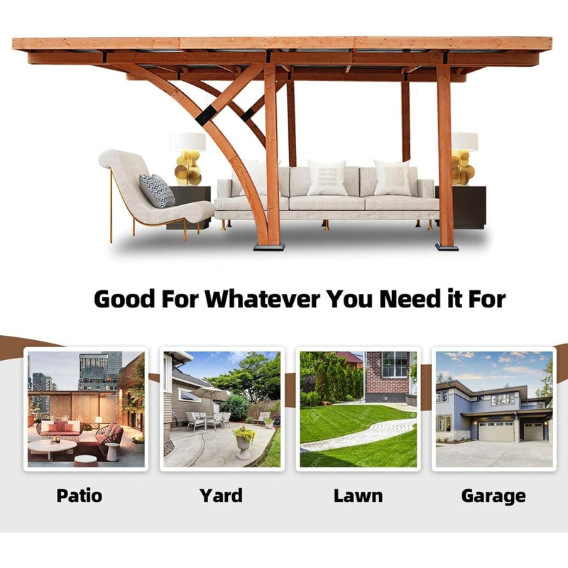 [12x18FT] Premium Heavy Duty Pine Wood Arc-Shaped Carport With Metal Roof (SAK94716)
