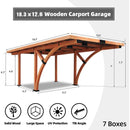 [12X18FT] Alora Premium Heavy-Duty Pine Wood Arc-Shaped Carport With Metal Roof (SAK94716)