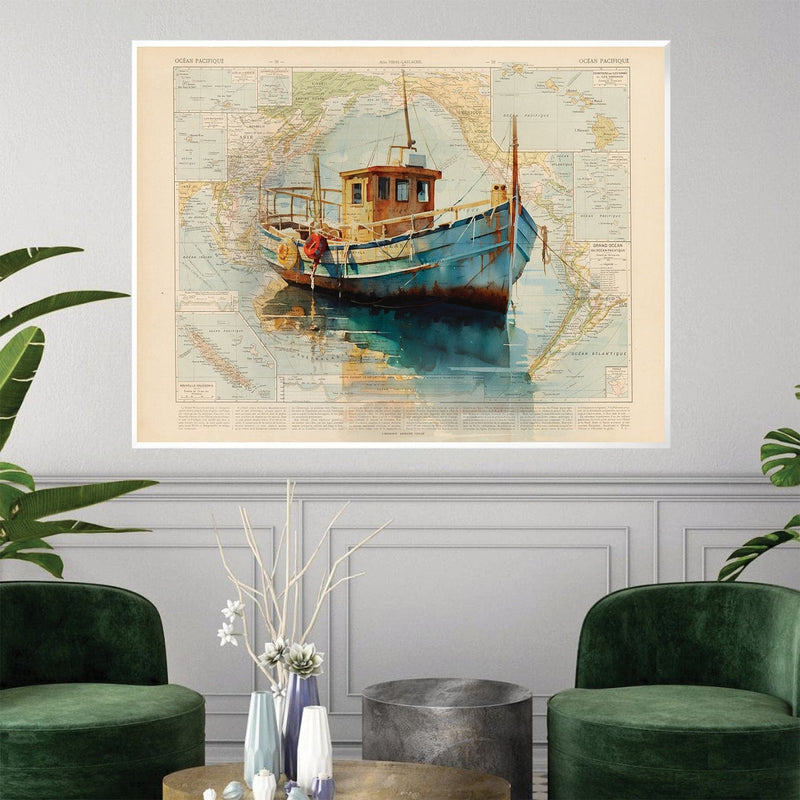 Boat in Harbour Canvas