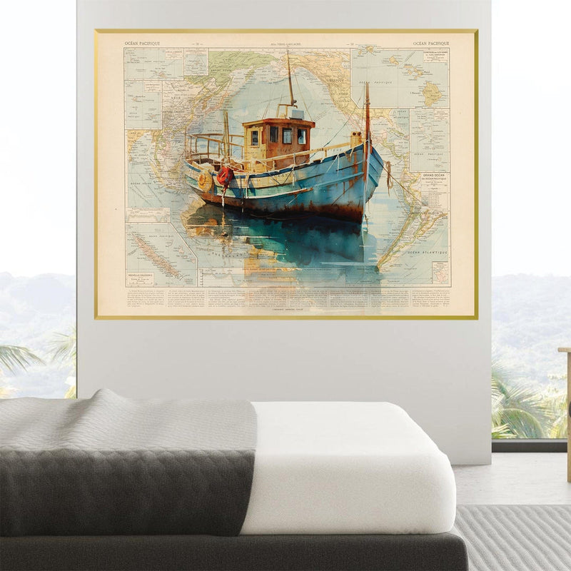 Boat in Harbour Canvas