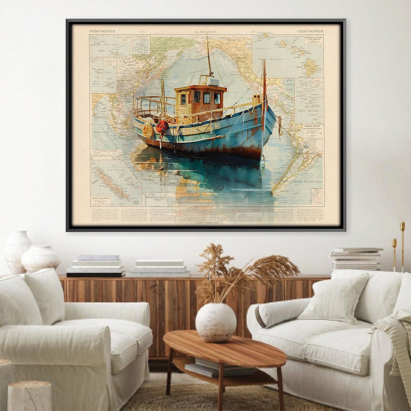 Boat in Harbour Canvas