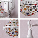 GobekUsa Bohemia Empire Crystal and Metal Wall Sconce - White Finish, 1-Light, with Jewelry Detailing