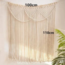 Bohemia macrame cotton curtain with vines bedroom wall hanging by Decorbites