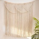 Bohemia macrame cotton curtain with vines bedroom wall hanging by Decorbites
