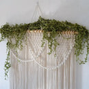 Bohemia macrame cotton curtain with vines bedroom wall hanging by Decorbites