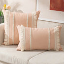 Bohemia tassel cushion cover black & white velvet living room pillow by Decorbites