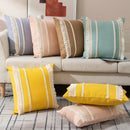 Bohemia tassel cushion cover black & white velvet living room pillow by Decorbites