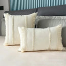 Bohemia tassel cushion cover black & white velvet living room pillow by Decorbites