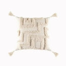 Bohemian beige and brown tufted cushion cover living room pillow by Decorbites