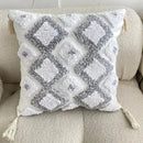 Bohemian beige and brown tufted cushion cover living room pillow by Decorbites