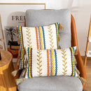 Bohemian beige & black cotton embroidery cushion cover living room by Decorbites