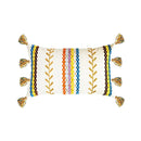 Bohemian beige & black cotton embroidery cushion cover living room by Decorbites