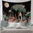 Bohemian black & white tree of life tapestry yoga mat bedroom decor by Decorbites