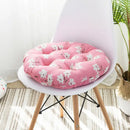 Bohemian blue green & red geometric meditation cushion pouf living room by Decorbites