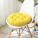 Bohemian blue green & red geometric meditation cushion pouf living room by Decorbites
