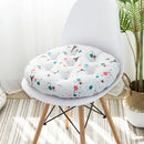 Bohemian blue green & red geometric meditation cushion pouf living room by Decorbites