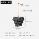 GobekUsa Bohemian Chandelier Tassel Light Chain Pendant LED Suspension Light