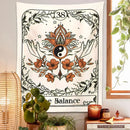 Bohemian cream balance tarot tapestry wall hanging bedroom decor by Decorbites