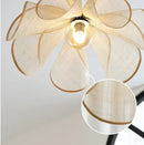 GobekUsa Bohemian LED Fabric Flower Chandelier for Dining Table Lamp and Room Decor