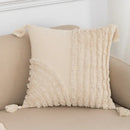 Bohemian cream geometric tassel cushion covers living room decor by Decorbites