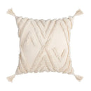 Bohemian cream geometric tassel cushion covers living room decor by Decorbites