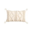 Bohemian cream geometric tassel cushion covers living room decor by Decorbites