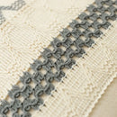 Bohemian cream & gray geometric tassel cushion cover living room by Decorbites