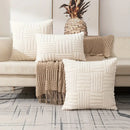 Bohemian cream velvet knitted cushion cover living room pillow case by Decorbites