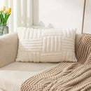 Bohemian cream velvet knitted cushion cover living room pillow case by Decorbites