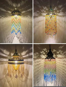 GobekUsa Bohemian Crystal Pendant Lights LED E27 Gold/Black Cafe Bar Decor