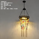 GobekUsa Bohemian Crystal Pendant Lights LED E27 Gold/Black Cafe Bar Decor