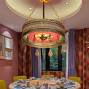 GobekUsa Bohemian Exotic Stained Glass Pendant Lights LED E27 for Home Decor & Dining