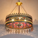 GobekUsa Bohemian Exotic Stained Glass Pendant Lights LED E27 for Home Decor & Dining