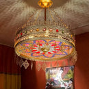 GobekUsa Bohemian Exotic Stained Glass Pendant Lights LED E27 for Home Decor & Dining