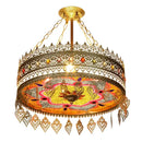 GobekUsa Bohemian Exotic Stained Glass Pendant Lights LED E27 for Home Decor & Dining