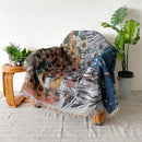 GobekUsa Bohemian Throw Blanket - Geometric Abstract Tapestry Sofa Cover with Tassel - Living Room Decor Rug