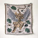 GobekUsa Bohemian Throw Blanket - Geometric Abstract Tapestry Sofa Cover with Tassel - Living Room Decor Rug
