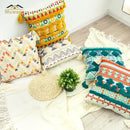 Bohemian floral throw pillow cover with tassels for living room by Decorbites