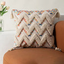 Bohemian floral throw pillow cover with tassels for living room by Decorbites