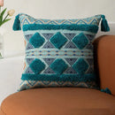 Bohemian floral throw pillow cover with tassels for living room by Decorbites